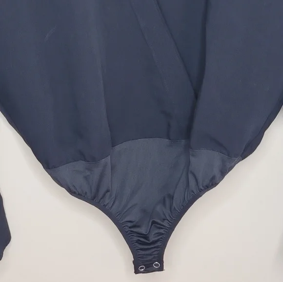 NWT Evereve Good American | Black Utility Wrap Long Sleeve Bodysuit Size 1 Small - Picture 7 of 10